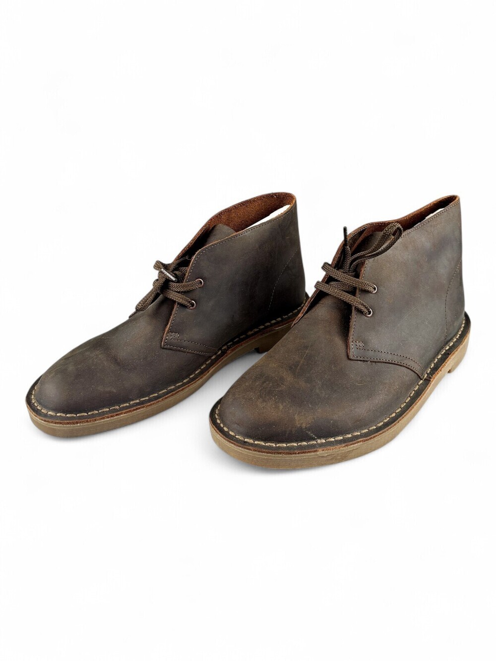 Clarks Mens Brown Leather Chukka Boots Size 9.5 261535327085